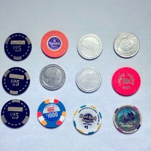 12 Vintage Casino Chips Tahoe